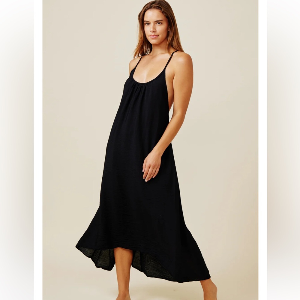 9 Seed | SEYCHELLES cross back maxi in naked - black